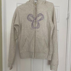 TNA White Zip-Up Hoodie (Size Large)